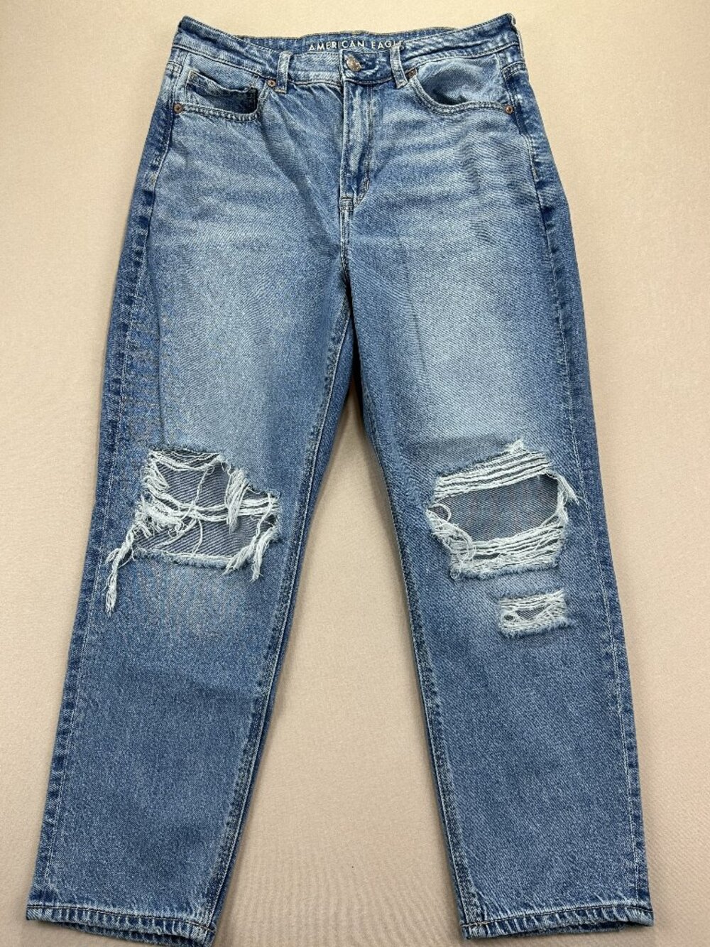 American Eagle Strigid Jeans Women's Size 8 Blue Denim Mom High Rise Stretch